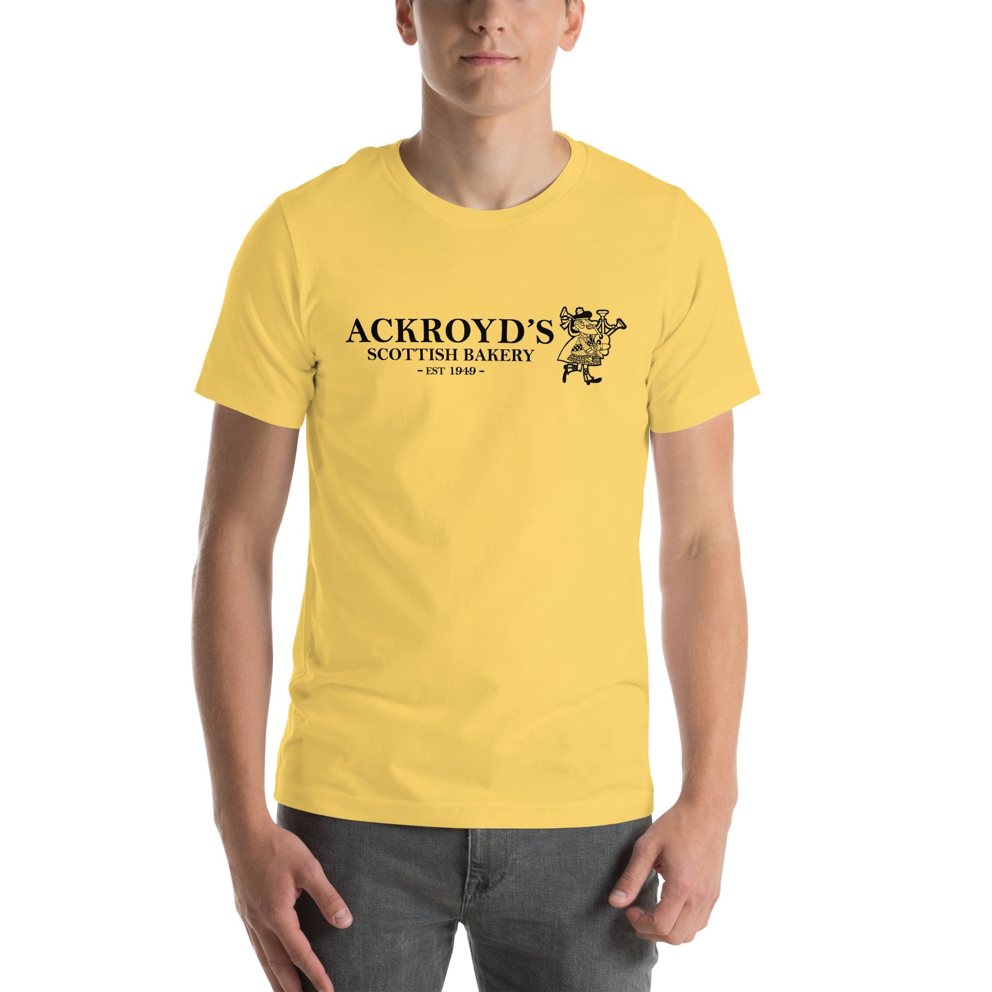 Ackroyd's Bakery Bagpiper Unisex t - shirt - Ackroyd's Scottish Bakery