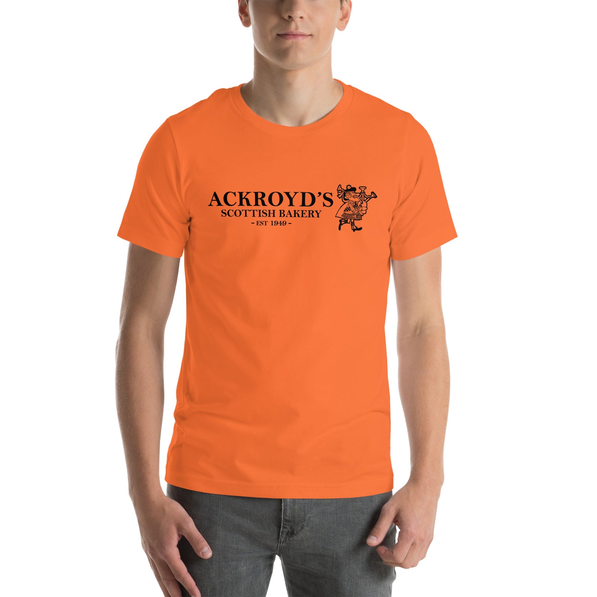 Ackroyd's Bakery Bagpiper Unisex t - shirt - Ackroyd's Scottish Bakery