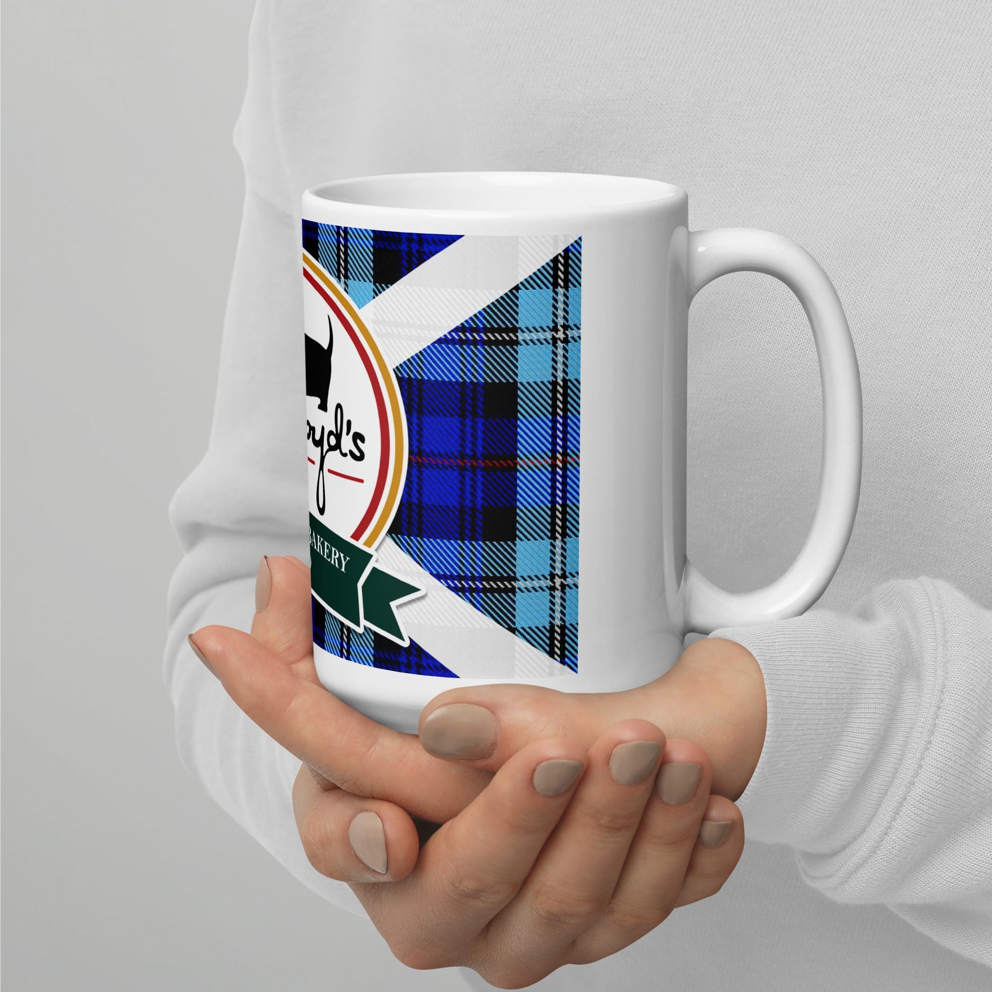 Ackroyd's Bakery Round Logo White glossy Mug - Ackroyd's Scottish Bakery