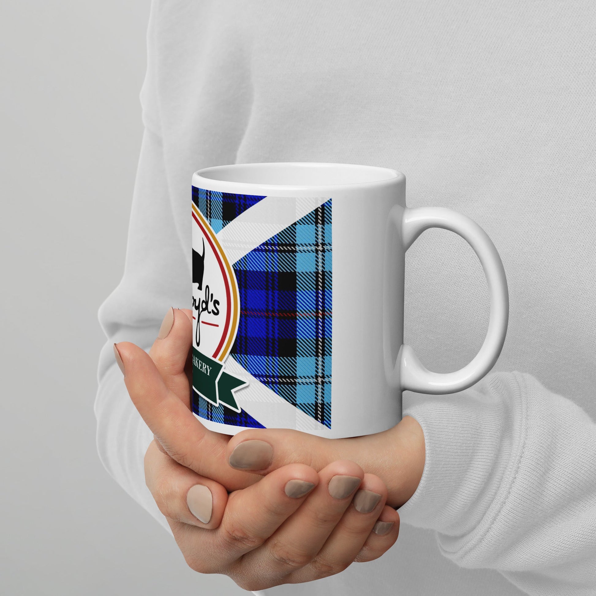 Ackroyd's Bakery Round Logo White glossy Mug - Ackroyd's Scottish Bakery