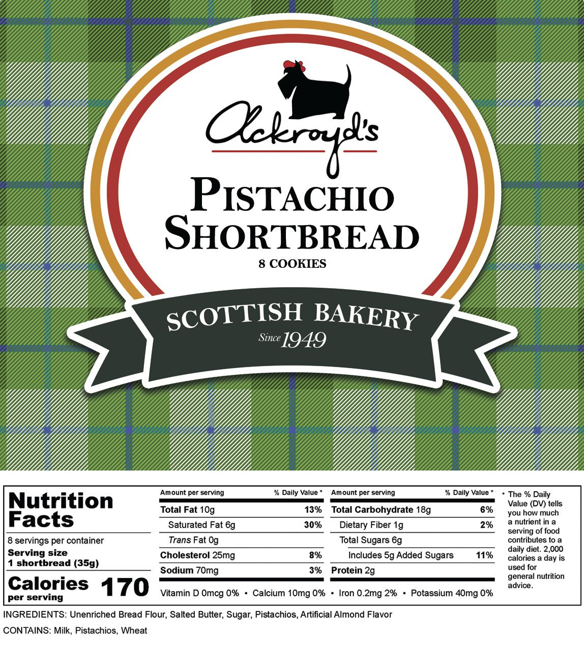 Ackroyd's Scottish Shortbread: Pistachio - Ackroyd's Scottish Bakery