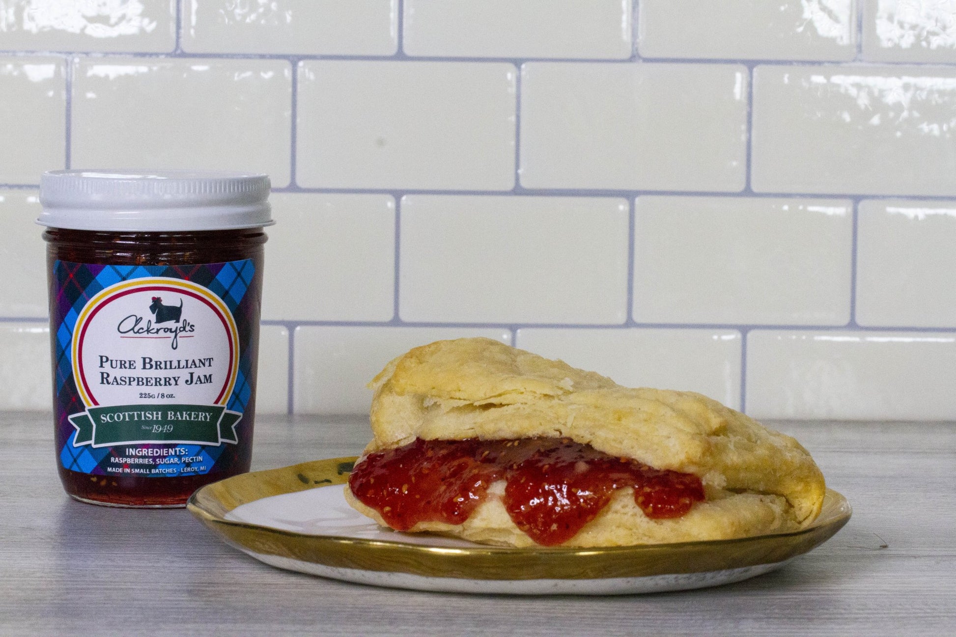 Ackroyd's Jam: Pure Brilliant Raspberry - Ackroyd's Scottish Bakery