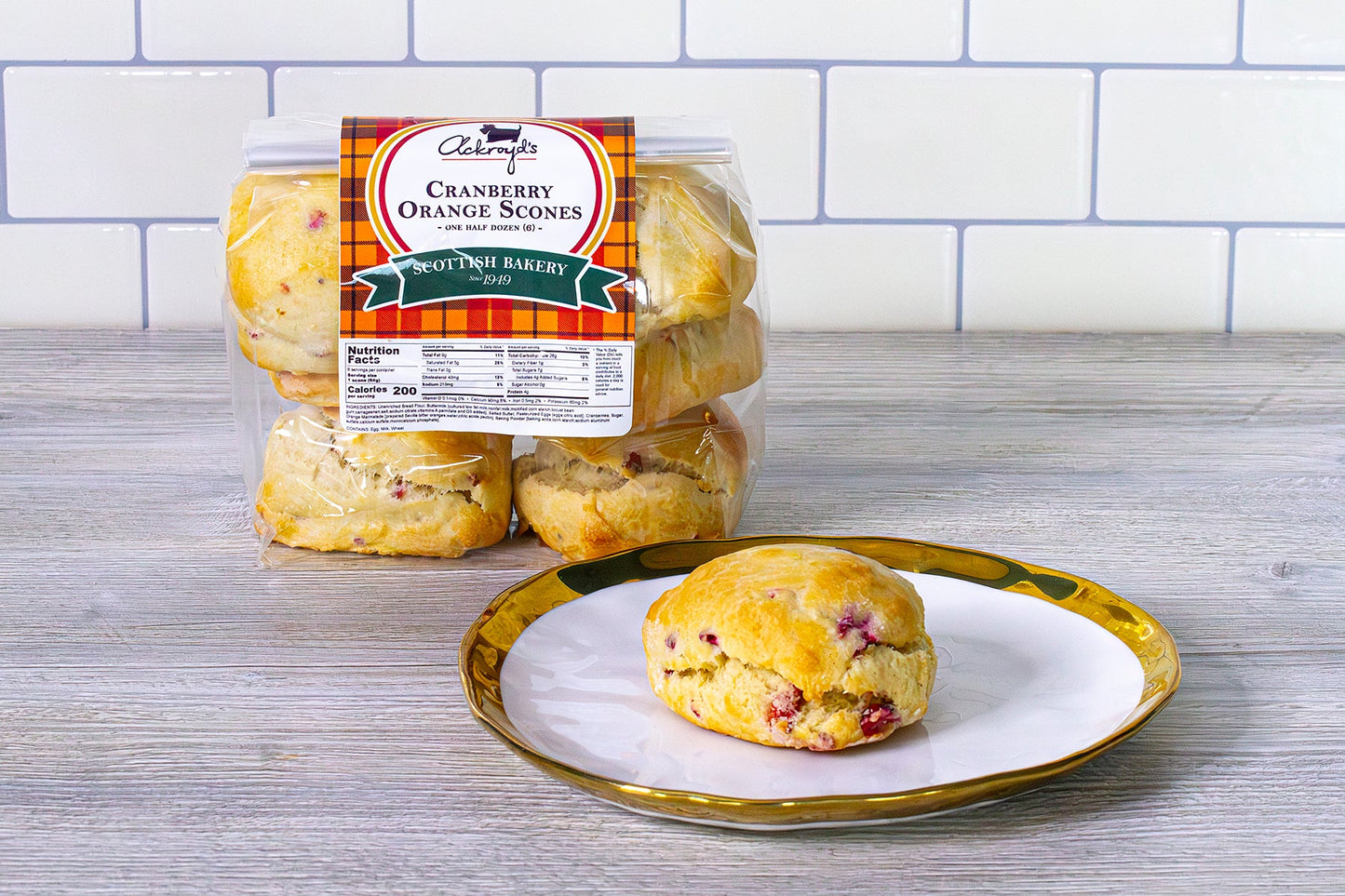 Ackroyd's Scones: Cranberry Orange (6 Pack) - Ackroyd's Scottish Bakery