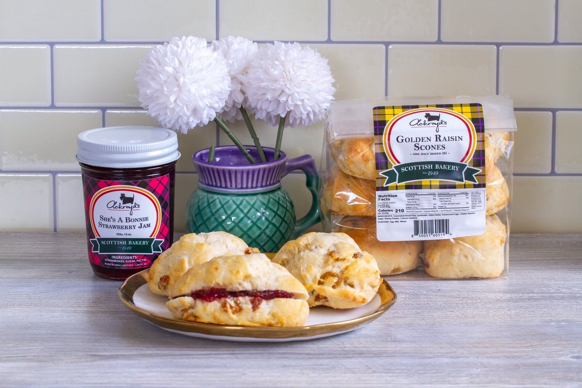 Ackroyd's Scones: Golden Raisin (6 Pack) - Ackroyd's Scottish Bakery