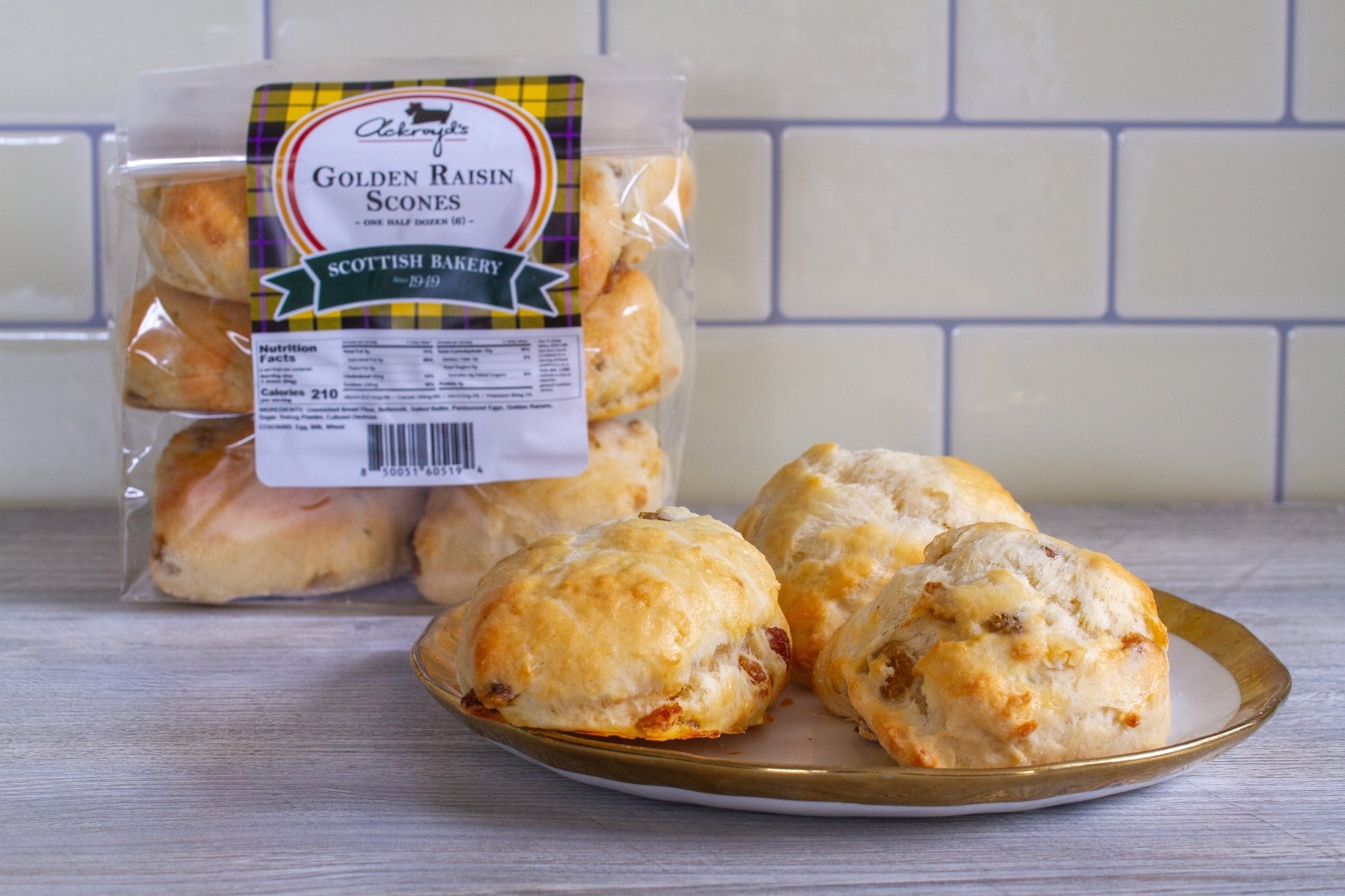 Ackroyd's Scones: Golden Raisin (6 Pack) - Ackroyd's Scottish Bakery