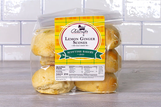 Ackroyd's Scones: Lemon Ginger (6 Pack) - Ackroyd's Scottish Bakery