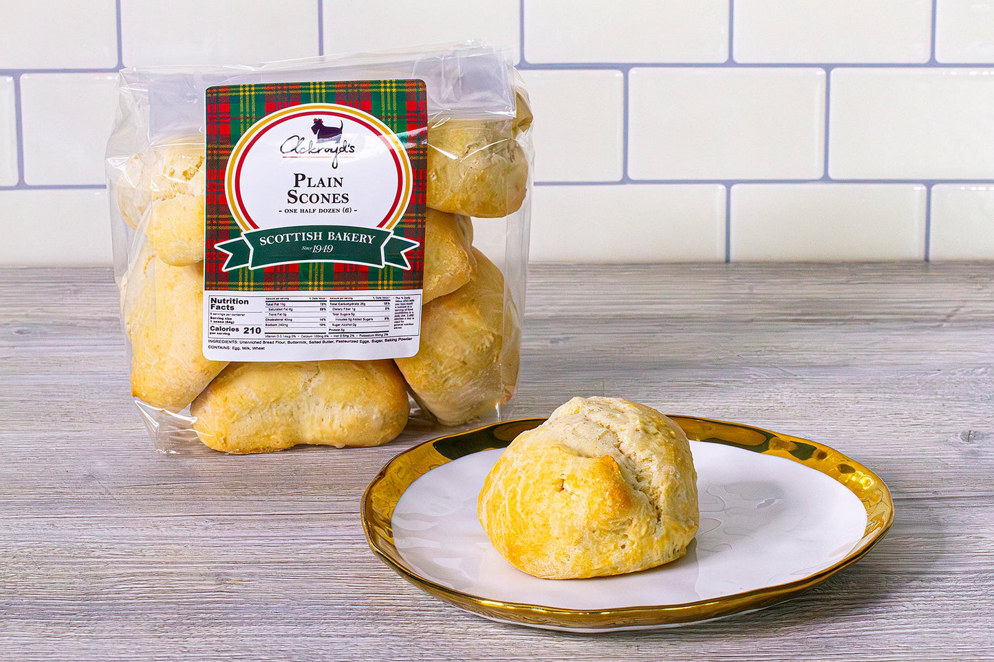 Ackroyd's Scones: Plain (6 Pack) - Ackroyd's Scottish Bakery