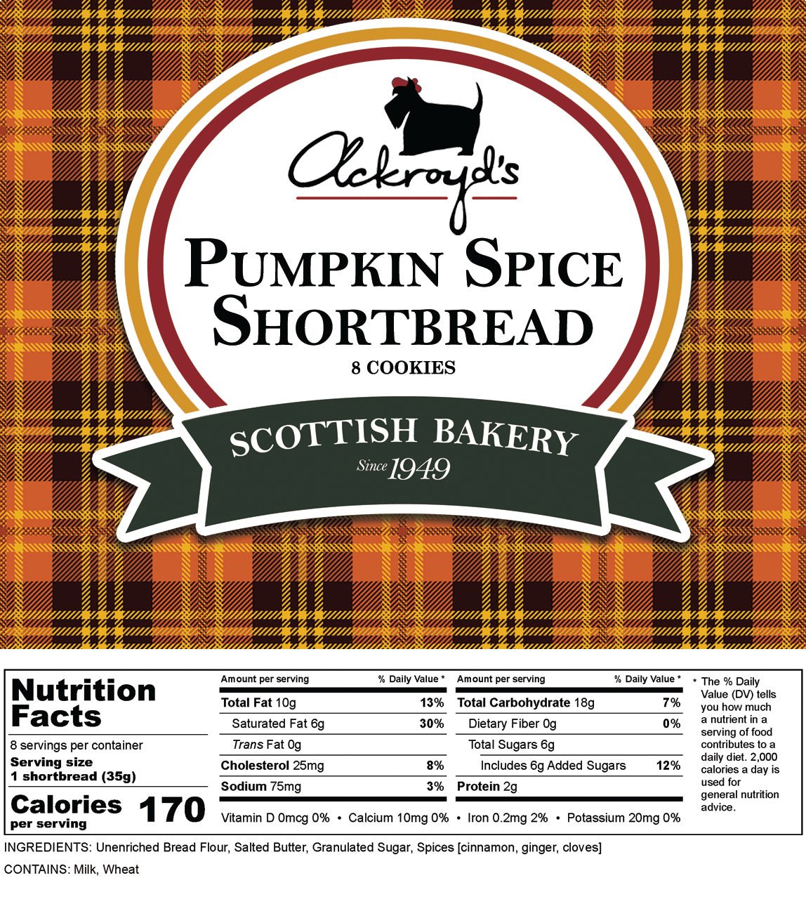 Ackroyd's Scottish Shortbread: Pumpkin Spice (8 Pack) - Ackroyd's Scottish Bakery