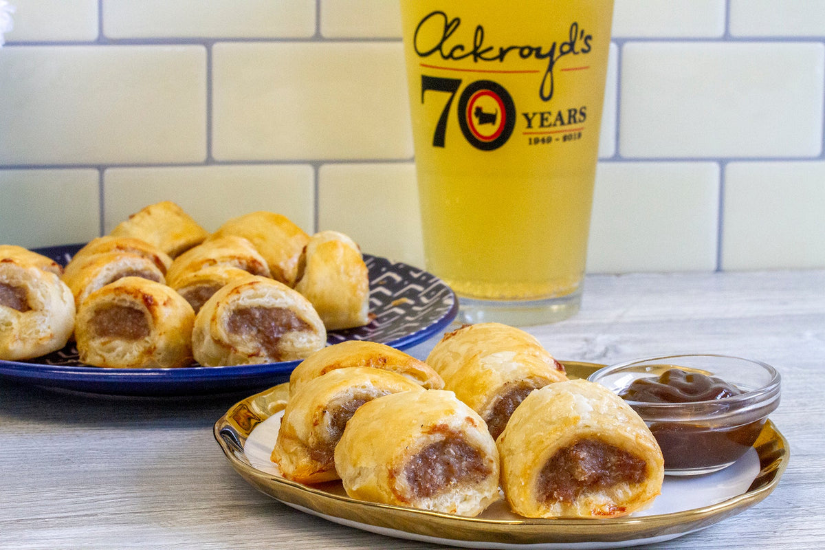 Appetizer Sized Beef Sausage Rolls - Ackroyd's Scottish Bakery