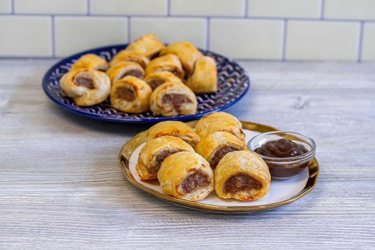 Appetizer Sized Beef Sausage Rolls - Ackroyd's Scottish Bakery