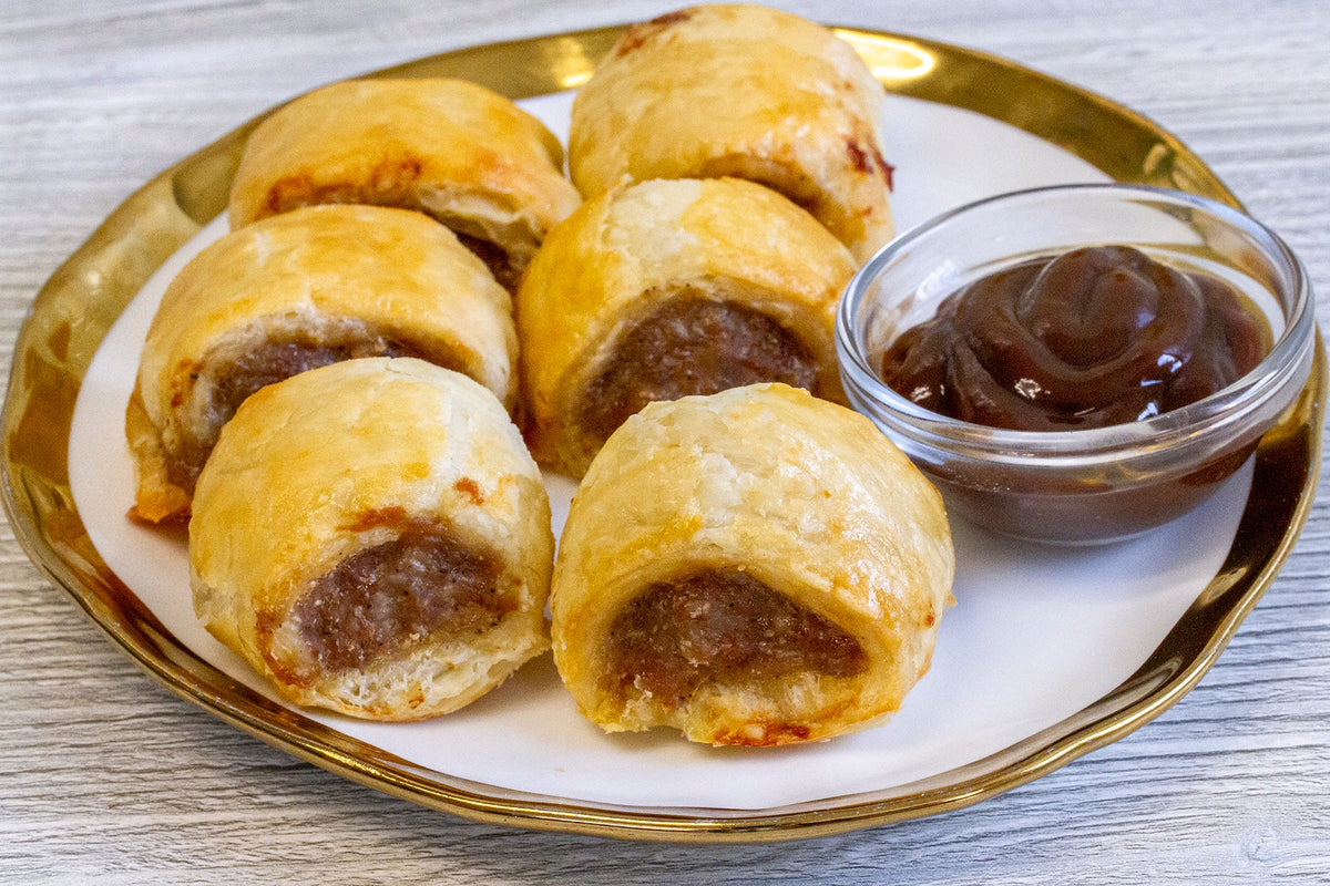 Appetizer Sized Beef Sausage Rolls - Ackroyd's Scottish Bakery
