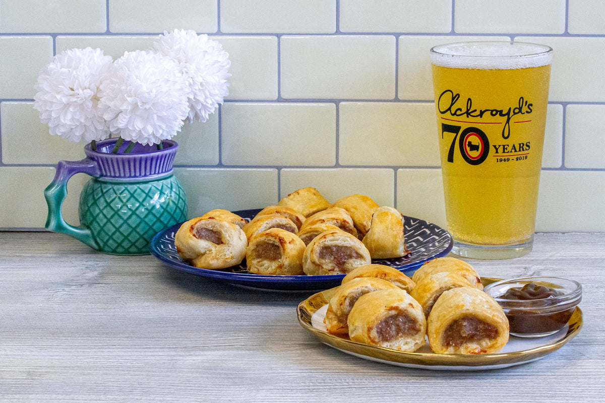 Appetizer Sized Beef Sausage Rolls - Ackroyd's Scottish Bakery