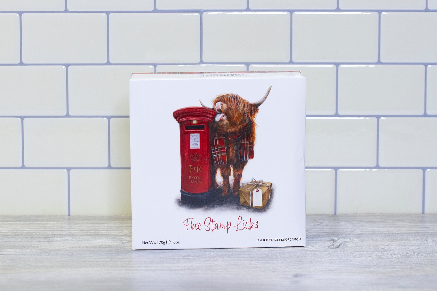 Gardiners Clotted Cream Fudge Highland Cow Stamp Licks Carton - Ackroyd's Scottish Bakery