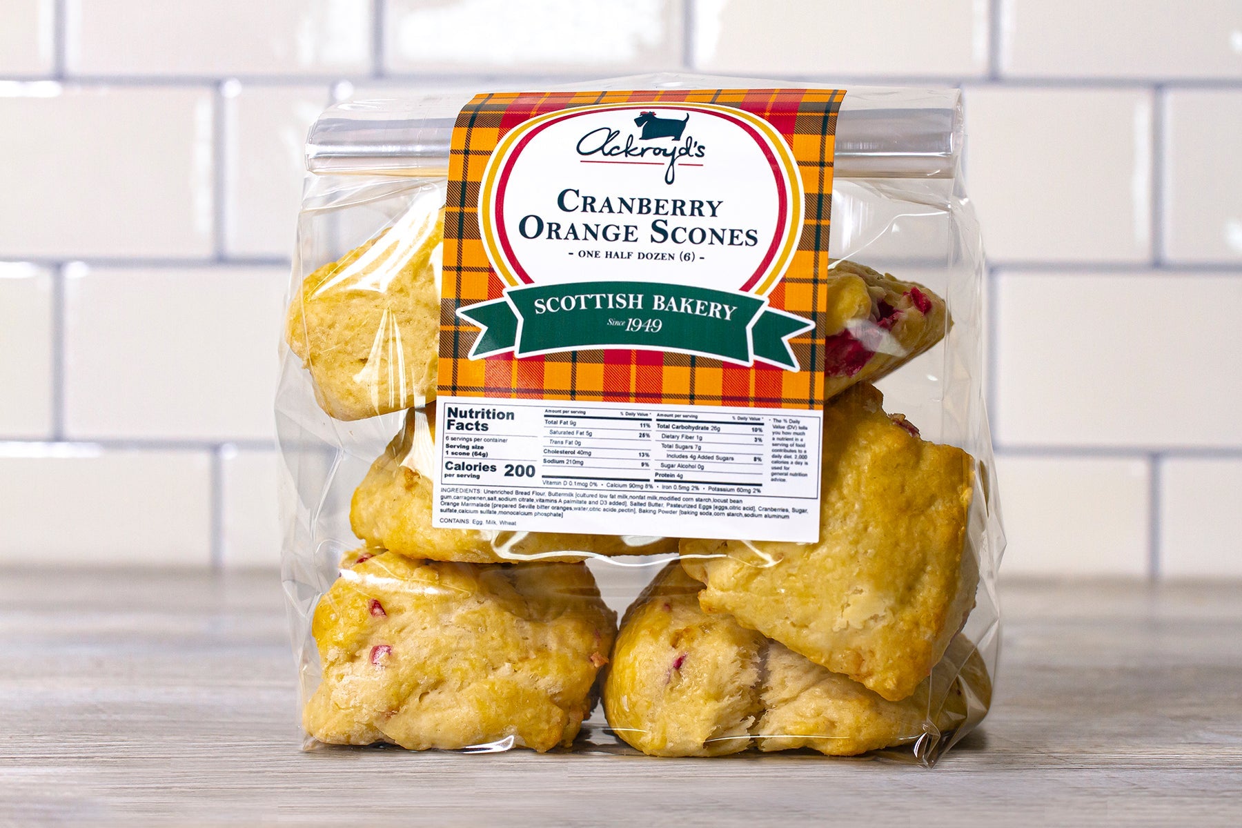 Ackroyd's Scones: Cranberry Orange (6 Pack) - Ackroyd's Scottish Bakery